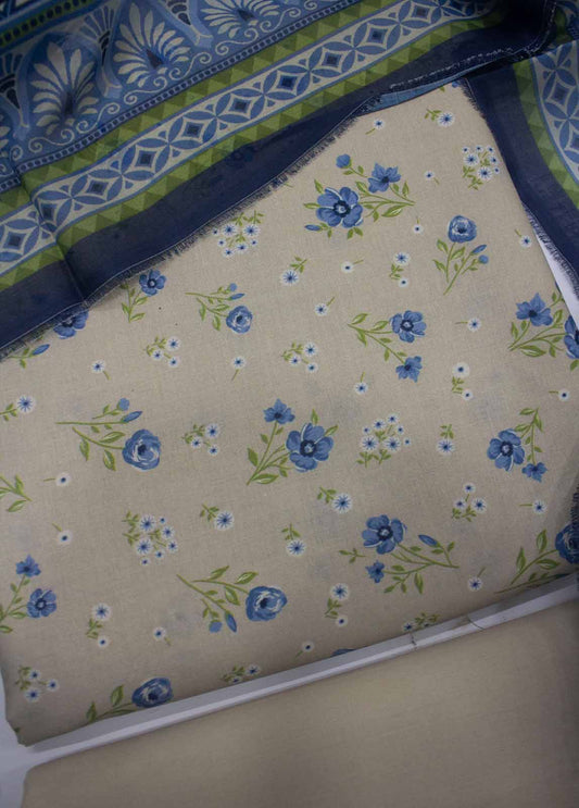 3 Piece Lawn Printed UnStitched Suit