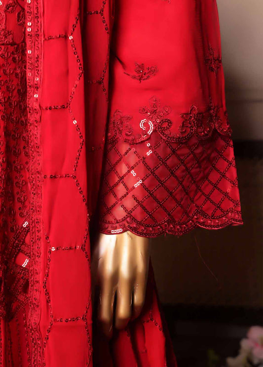 3 Piece Luxury Embroidered Frock Style Suit