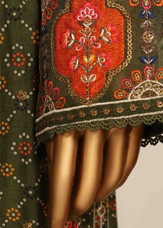 3 Piece Lawn Embroidered Frock Style Suit