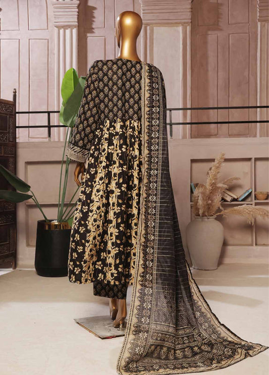3 Piece Lawn Embroidered Frock Style Suit (Copy)