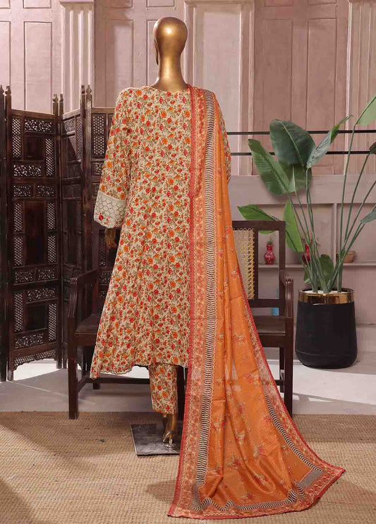 3 Piece Lawn Embroidered Frock Style Suit